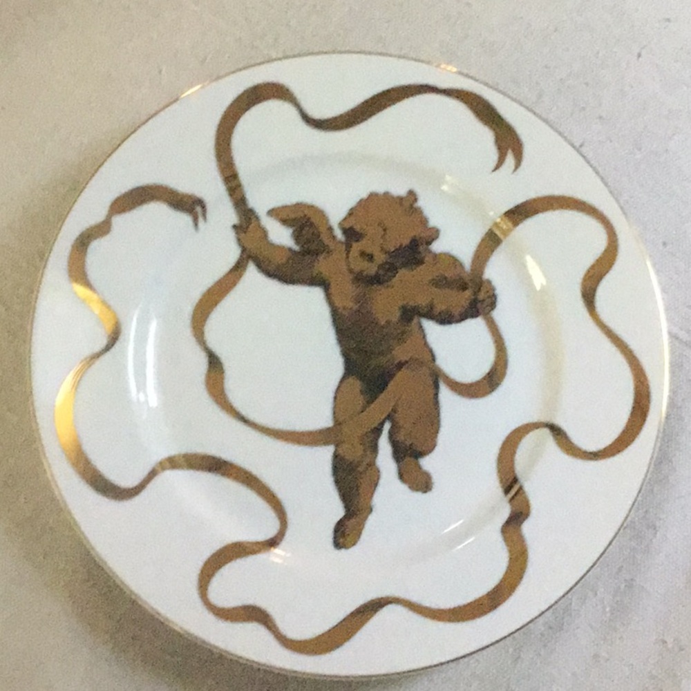 Neiman Marcus White and Gold Decorative Plate